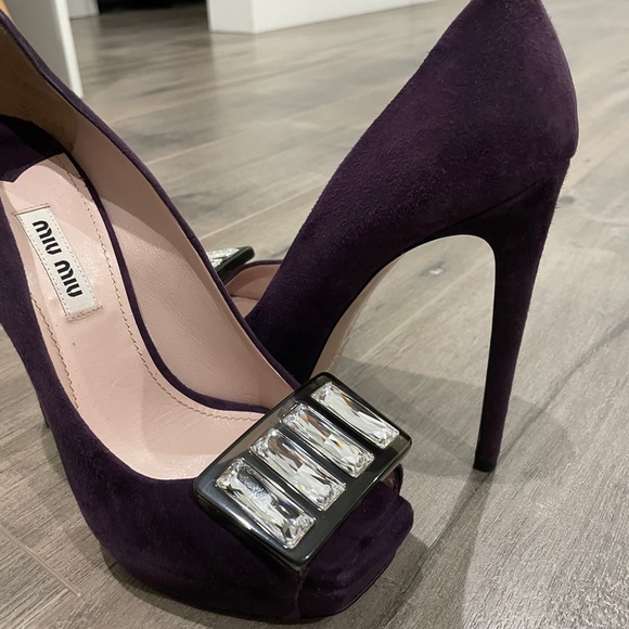Miu Miu purple high heels with Swarovski Crystal - Picture 5 of 6